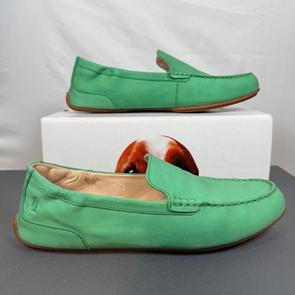 Hush Puppies Womens Cora Loafer Jade Green Nubuck Slip On Shoes Size 12 M - Picture 2 of 8